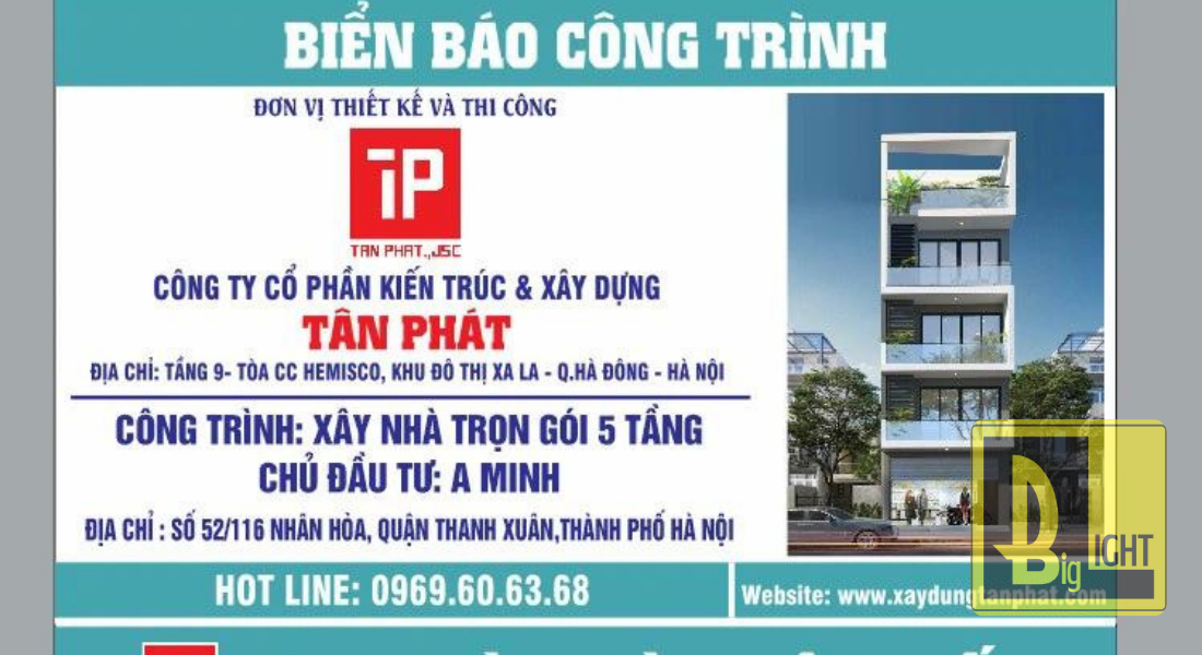 Bảng hiệu công trình xây dựng